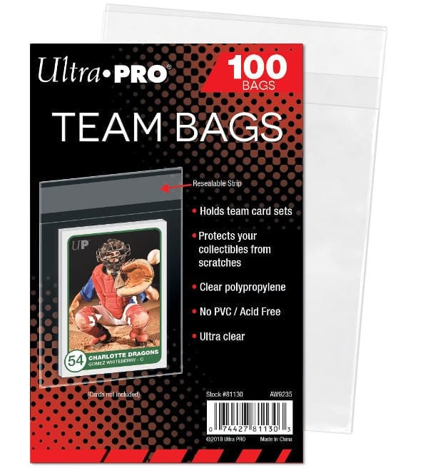 Ultra Pro Team Bags Resealable Sleeves – 100 Pcs